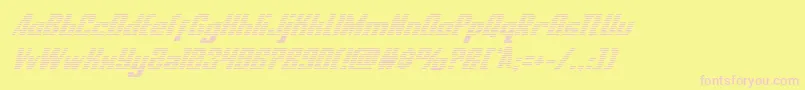 nationalexpressgradital-fontti – vaaleanpunaiset fontit keltaisella taustalla