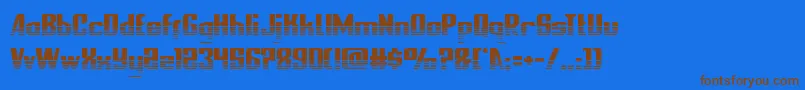 Weitere Informationen zur nationalexpresshalf-Schriftart nationalexpresshalf-Schriftart – Braune Schriften auf blauem Hintergrund