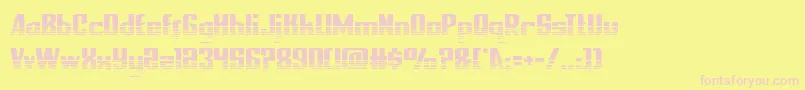 nationalexpresshalf-fontti – vaaleanpunaiset fontit keltaisella taustalla