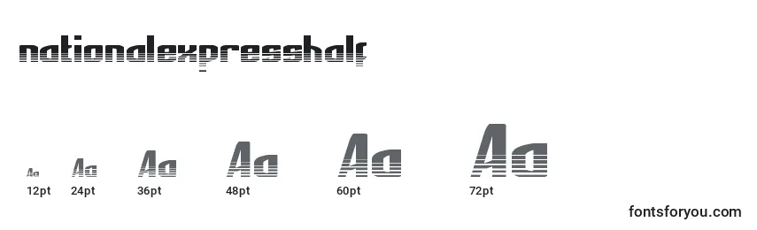 Размеры шрифта Nationalexpresshalf