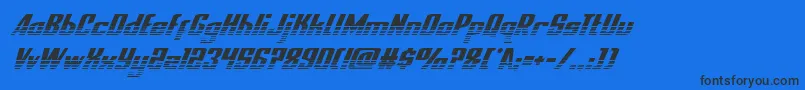 フォントnationalexpresshalfital – 黒い文字の青い背景