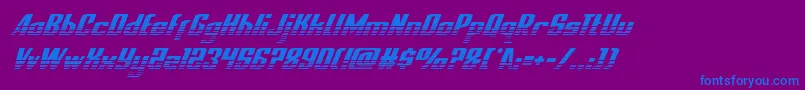 フォントnationalexpresshalfital – 紫色の背景に青い文字
