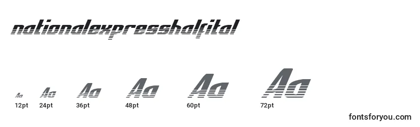 Размеры шрифта Nationalexpresshalfital