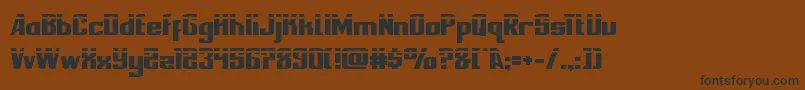 フォントnationalexpresslaser – 黒い文字が茶色の背景にあります