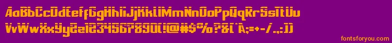 フォントnationalexpresslaser – 紫色の背景にオレンジのフォント