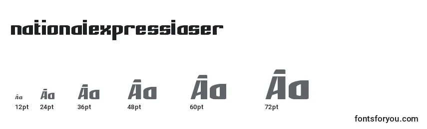 Размеры шрифта Nationalexpresslaser