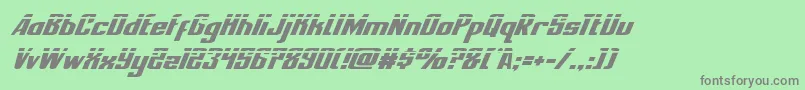 フォントnationalexpresslaserital – 緑の背景に灰色の文字