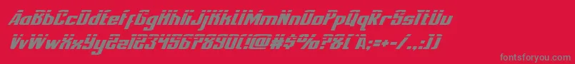 フォントnationalexpresslaserital – 赤い背景に灰色の文字
