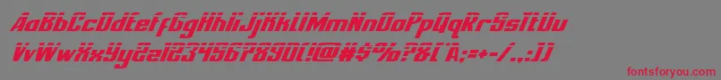 フォントnationalexpresslaserital – 赤い文字の灰色の背景