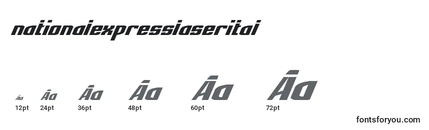 Размеры шрифта Nationalexpresslaserital