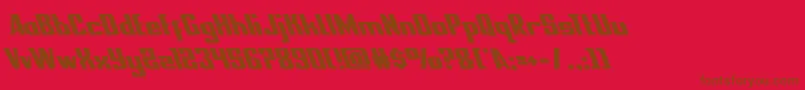 nationalexpressleft-fontti – ruskeat fontit punaisella taustalla