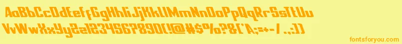 フォントnationalexpressleft – オレンジの文字が黄色の背景にあります。