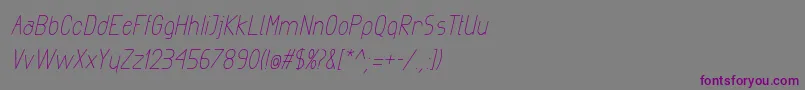 Шрифт ExactaMediumItalic – фиолетовые шрифты на сером фоне