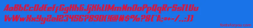 フォントnationalexpresssemital – 赤い文字の青い背景