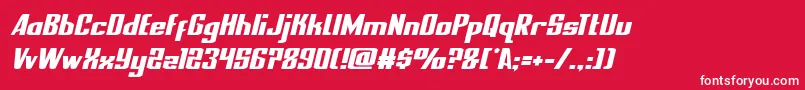 フォントnationalexpresssemital – 赤い背景に白い文字