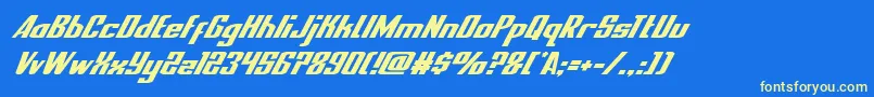 nationalexpresssuperital Font – Yellow Fonts on Blue Background