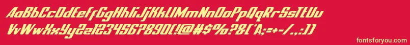 nationalexpresssuperital Font – Yellow Fonts on Red Background