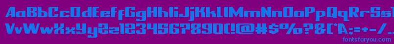 nationalexpressxtraexpand-Schriftart – Blaue Schriften auf violettem Hintergrund