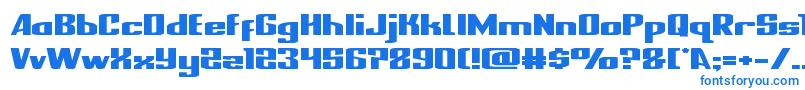 nationalexpressxtraexpand-Schriftart – Blaue Schriften auf weißem Hintergrund