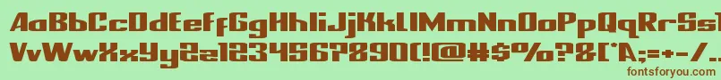 フォントnationalexpressxtraexpand – 緑の背景に茶色のフォント