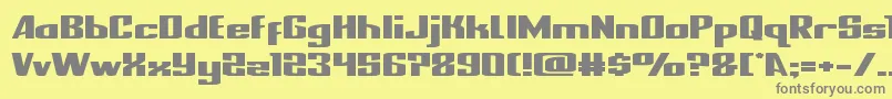 nationalexpressxtraexpand-Schriftart – Graue Schriften auf gelbem Hintergrund