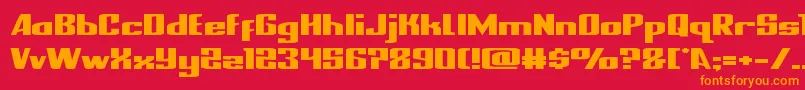 フォントnationalexpressxtraexpand – 赤い背景にオレンジの文字