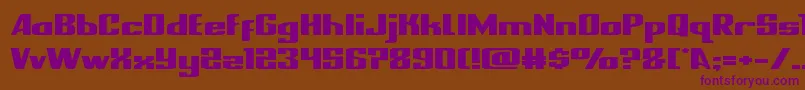 Czcionka nationalexpressxtraexpand – fioletowe czcionki na brązowym tle