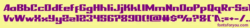 nationalexpressxtraexpand-Schriftart – Violette Schriften auf gelbem Hintergrund