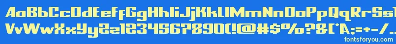 nationalexpressxtraexpand-fontti – keltaiset fontit sinisellä taustalla
