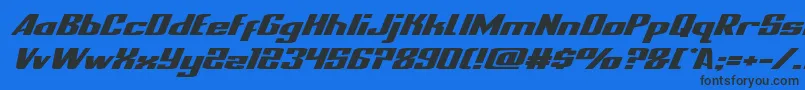 nationalexpressxtraexpandital Font – Black Fonts on Blue Background