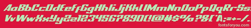 nationalexpressxtraexpandital Font – Green Fonts on Red Background