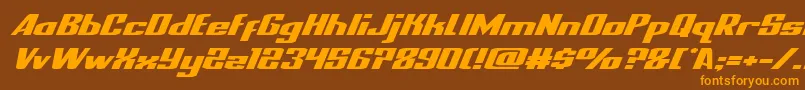 nationalexpressxtraexpandital Font – Orange Fonts on Brown Background