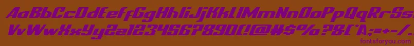 nationalexpressxtraexpandital Font – Purple Fonts on Brown Background