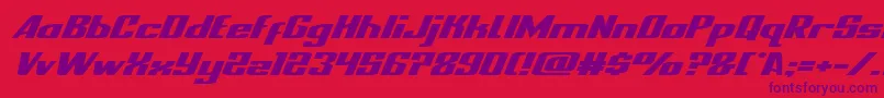 nationalexpressxtraexpandital Font – Purple Fonts on Red Background