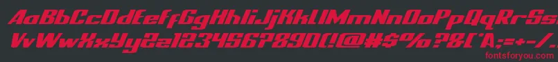 nationalexpressxtraexpandital Font – Red Fonts on Black Background