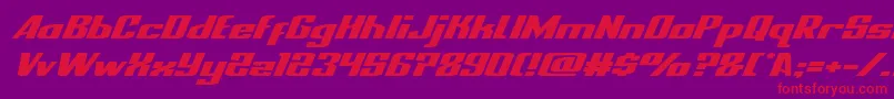フォントnationalexpressxtraexpandital – 紫の背景に赤い文字