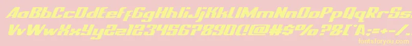 nationalexpressxtraexpandital Font – Yellow Fonts on Pink Background