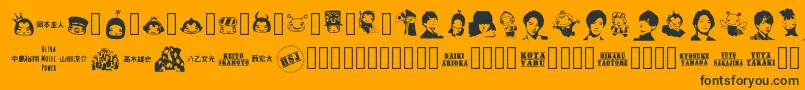 NaTobikko Regular-Schriftart – Schwarze Schriften auf orangefarbenem Hintergrund