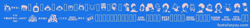 NaTobikko Regular Font – Pink Fonts on Blue Background
