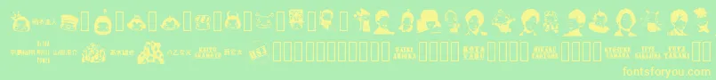 fuente NaTobikko Regular – Fuentes Amarillas Sobre Fondo Verde