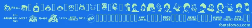 Saiba mais sobre a fonte NaTobikko Regular Fonte NaTobikko Regular – fontes verdes em um fundo azul
