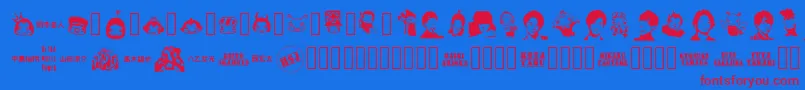 NaTobikko Regular Font – Red Fonts on Blue Background