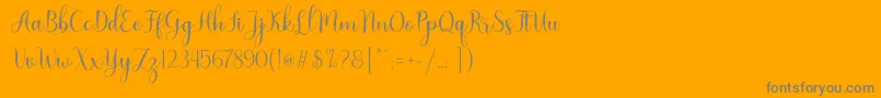 Nattalia Font – Gray Fonts on Orange Background