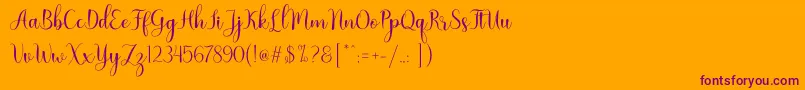 Nattalia-Schriftart – Violette Schriften auf orangefarbenem Hintergrund