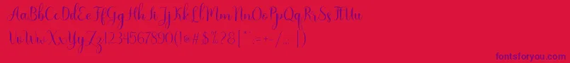 Шрифт Nattalia – фиолетовые шрифты на красном фоне