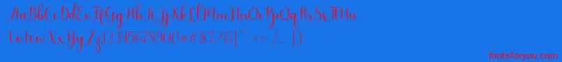 Nattalia-Schriftart – Rote Schriften auf blauem Hintergrund