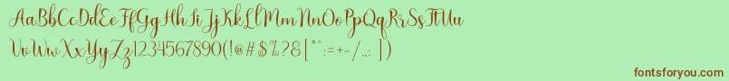 Nattalia Font – Brown Fonts on Green Background