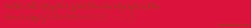 フォントNattalia – 赤い背景に茶色の文字