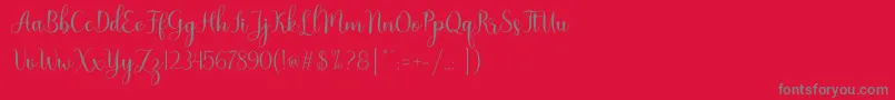 Nattalia Font – Gray Fonts on Red Background