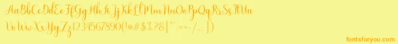 Nattalia Font – Orange Fonts on Yellow Background